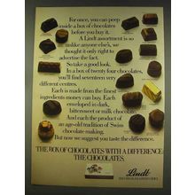 1977 Lindt Chocolates Ad - The Box With a Difference