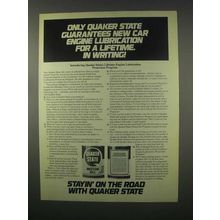 1981 Quaker State Motor Oil Ad - Engine Lubrication