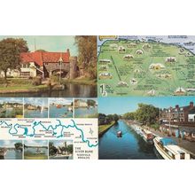 The River Bure Map 2x Norfolk Pulls Ferry Norwich Yacht Station 4x Postcard s