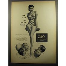 1952 Cole of California Swimsuits Ad - How to put your best foot forward