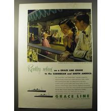 1953 Grace Line Cruise Advertisement - Really relax on a Grace line cruise