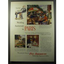 1953 Pan American Airlines Ad - Wedding anniversary in Paris