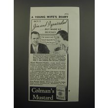 1933 Colman's Mustard Ad - Jim and I quarreled ..but made up quickly