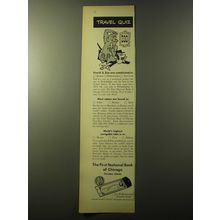 1960 The First National Bank of Chicago Travelers Checks Ad - First U.S. Zoo