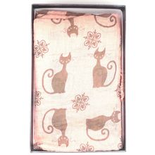 Womens Black Cat Scarf Thin Pink 192 cm x 72 cm Comes Boxed Gift Accessory