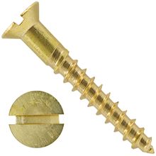 No.5, SOLID BRASS SLOTTED COUNTERSUNK WOOD SCREW, 5g GAUGE SCREWS, BS1210 CSK *