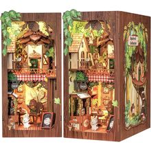 Cutefun Book Nook Kit, DIY Miniature Dollhouse Kit for Teens and Adults, 3D Wood