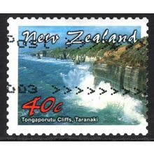 NEW ZEALAND 2002: SCENIC COASTLINES - 40c TONGAPORUTU CLIFFS, TARANAKI USED (G2)