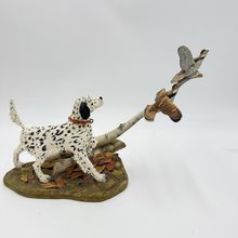 The Danbury Mint Autumn Wings Hunting Dog Signed Stan Bentall Sculpture 8”x12”