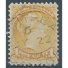 Canada 1878 SG75 1c Bright Yellow Fine Used....