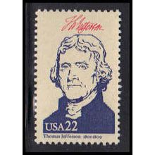 2216c 22c Thomas Jefferson Fine MNH W4661