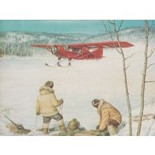 Bellanca Pacemaker Plane Taking Off From Frozen Lake Ontario Canadian Postcard