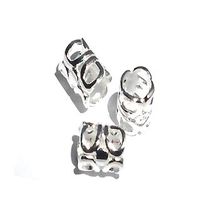 Sterling Silver European Tube Bead 5mm hole - 8.5x6.5mm