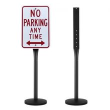 Cast Iron Sign Post, 4 ft Portable Heavy Duty Steel Post Sign Holder with Ha...