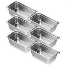 6 Pack Hotel Pans, Full Size Anti-Jam Steam Pan, 0.8mm Thick Stainless Steel...