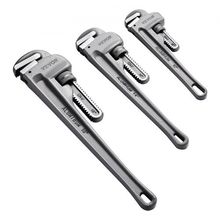 3-Piece Pipe Wrench Set, 10" 14" 18" Aluminum Straight Pipe Wrench, Adjustab...