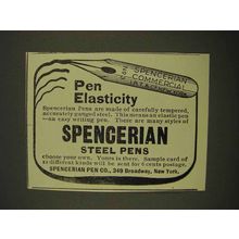 1907 Spencerian Steel Pens Ad - Pen Elasticity