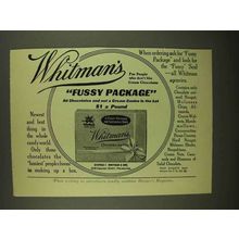 1908 Whitman's Fussy Package Chocolates Ad