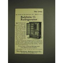 1904 Baldwin Dry Air Refrigerator Ad - Be Careful
