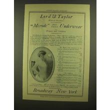 1908 Lord & Taylor Merode Underwear Ad