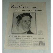 1930 Fleischmann's Yeast Ad w/ Rudy Vallee