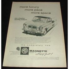 1959 MG Magnette Mark III Ad, More Luxury, Pace, Space!