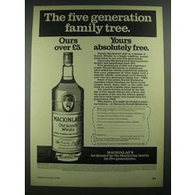 1980 Mackinlays Scotch Ad - The Five Generation Family Tree