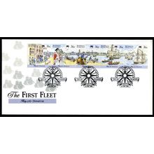 AUSTRALIA 1987 FDC First Fleet Departure Strip of 5 (SG 1059a) - Melbourne PMK