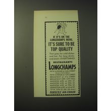 1948 Longchamps Restaurant Ad - If it's on the menu, it's sure to be top quality