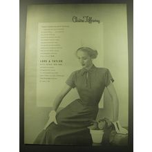 1949 Lord & Taylor Claire Tiffany Dress Ad - There's something about shantung