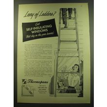 1949 Libbey-Owens-Ford Thermopane Windows Ad - Leery of Ladders?
