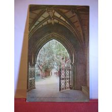 NORTH PORCH, CHRISTCHURCH PRIORY, Dorset unused antique postcard #