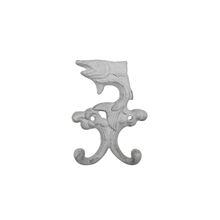Pack Of 2] Whitewashed Cast Iron Flying Fish Decorative Metal Double Wall Ho...