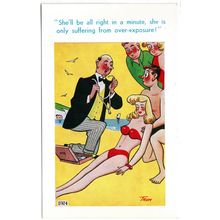 SEASIDE COMIC POSTCARD BY TROW NUMBER 11974 PUBLISHED BY BROOK PUBLISHING (4322)