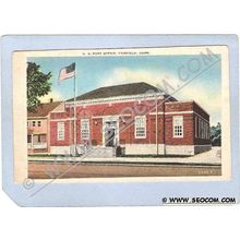 CT Fairfield U S Post Office Street Scene w/Trolley Track ct_box2~710