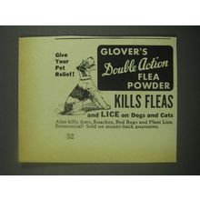 1939 Glover's Double Action Flea Powder Ad - Pet Relief