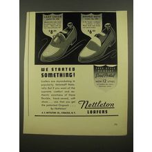 1939 Nettleton Loafers Ad - Lazy Lacer No. 188 and Double Duty No. 189