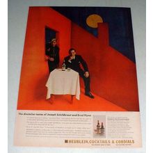 1956 Heublein Ad w/ Joseph Schildkraut, Errol Flynn