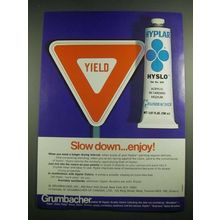 1974 Grumbacher Hyplar Hyslo Acrylic Retarding Medium Ad - Slow Down