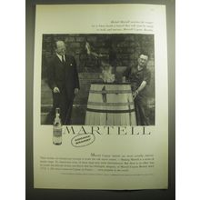 1959 Martell Cognac Ad - Michel Martell watches his cooper set a blaze inside