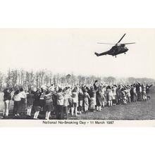 National No Smoking Day 1987 Basingstoke School Helicopter Postcard