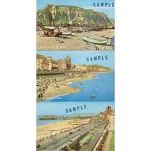 Hastings Beach Sussex 3x 1970s Rare Sample Postcard s