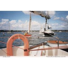 At Dell Quay Sussex Sailing Club Boat Ship Deck Rare Postcard