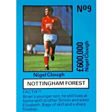 Team Tactix ROOKIE Card 1986/87 Nigel Clough Nottingham Forest