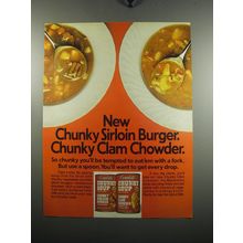 1972 Campbell's Chunky Soup Ad - New Chunky Sirloin Burger Chunky Clam Chowder