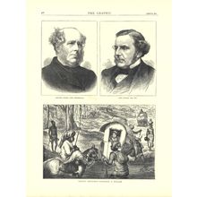 INDIAN SKETCHES - CROSSING A NULLAH - VISCOUNT SYDNEY 1872 VICTORIAN ENGRAVINGS