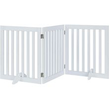 Unipaws 24”H Free Standing Pet Gate for Dog Cat, Wooden Dog Gates for Doorway, S