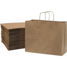 Prime Line Packaging Large Brown Paper Bags with Handles for Small Business, Ret