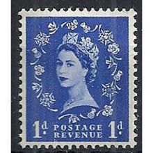 1960 SG611 1d Ultramarine Wilding Wmk Crowns Phosphor Unmounted Mint.