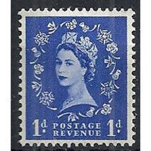 1960 SG611 1d Ultramarine Wilding Wmk Crowns Phosphor Unmounted Mint.